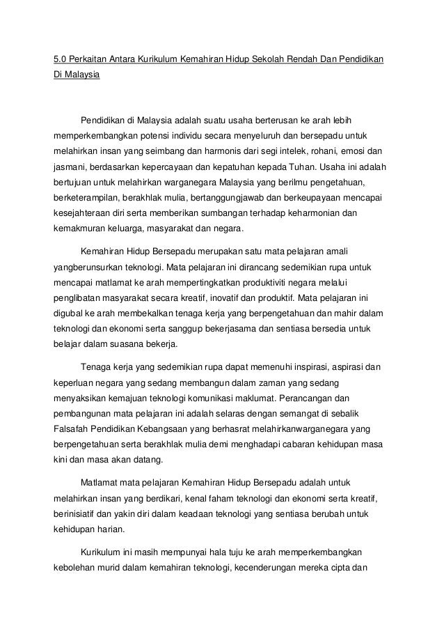 Kemahiran Hidup Sekolah Rendah