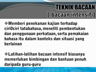 TEKNIK BACAAN







 