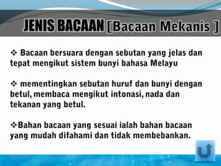 JENIS BACAAN








 