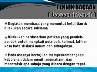 


TEKNIK BACAAN
 