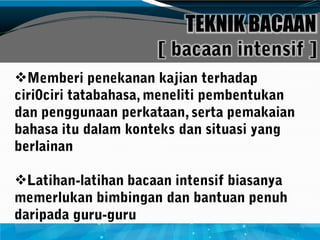 

TEKNIK BACAAN
 