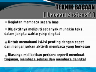 



TEKNIK BACAAN
 