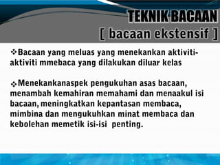

TEKNIK BACAAN
 