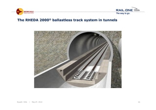 Riyadh / KSA | May 6th, 2014 20
The RHEDA 2000® ballastless track system in tunnels
 