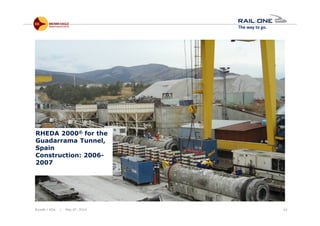 Riyadh / KSA | May 6th, 2014 43
RHEDA 2000® for the
Guadarrama Tunnel,
Spain
Construction: 2006-
2007
 