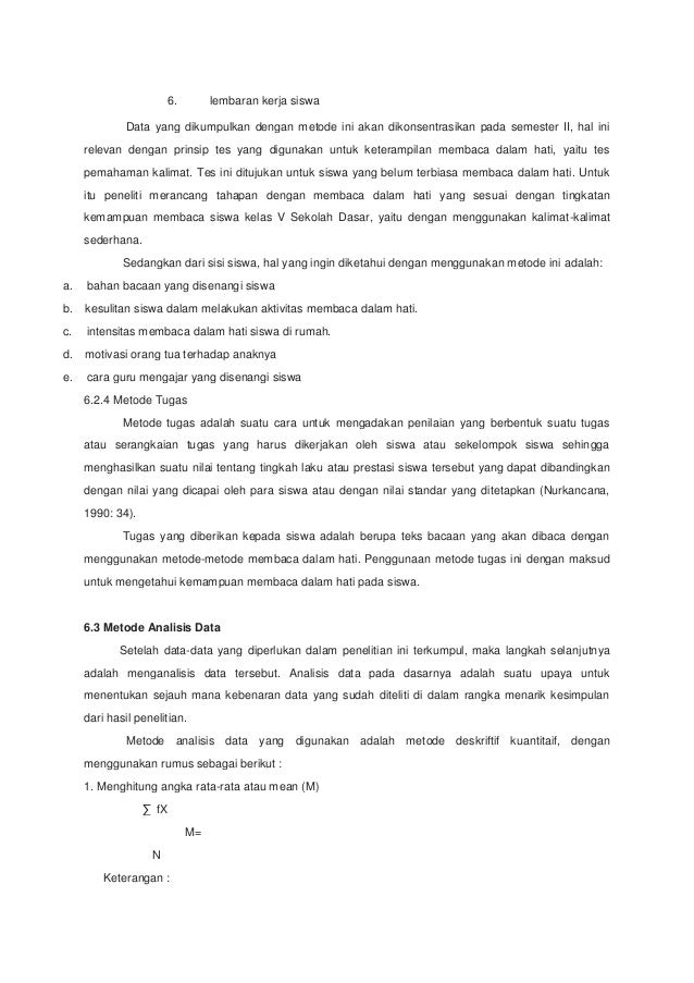 Kemampuan Membaca Teks Wacana Pendek Dalam Hati