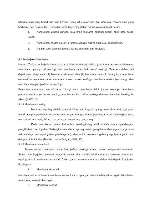 Kemampuan Membaca Teks Wacana Pendek Dalam Hati