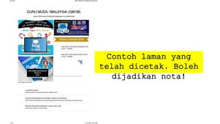 Contoh laman yang
telah dicetak. Boleh
dijadikan nota!
 