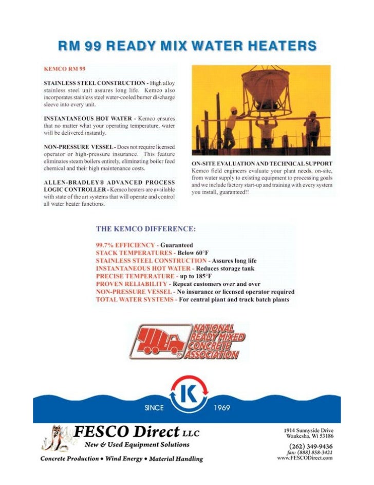 Kemco Contact Water Heaters