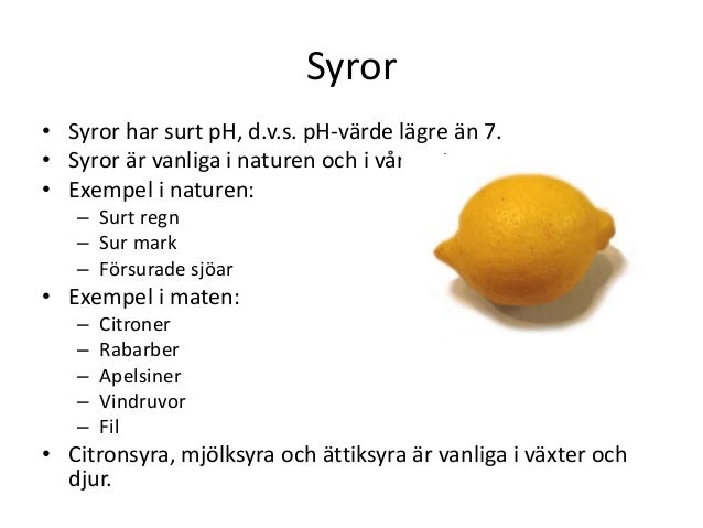 ph värde citron