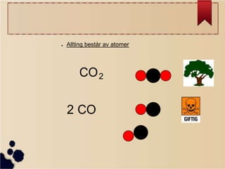 ●

Allting består av atomer

CO 2

2 CO

 