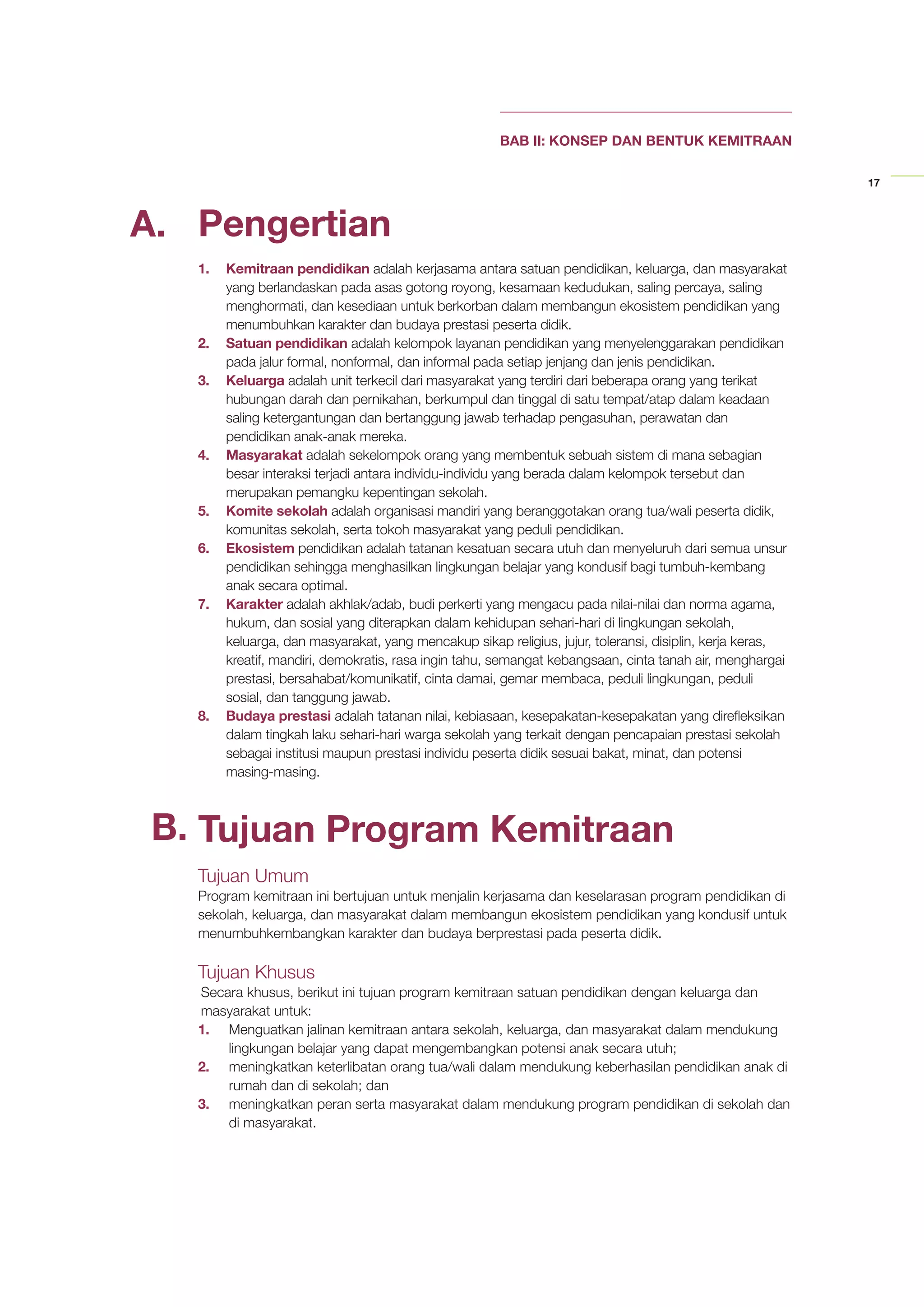 Kemitraan sekolah dengan keluarga dan masyarakat | PDF