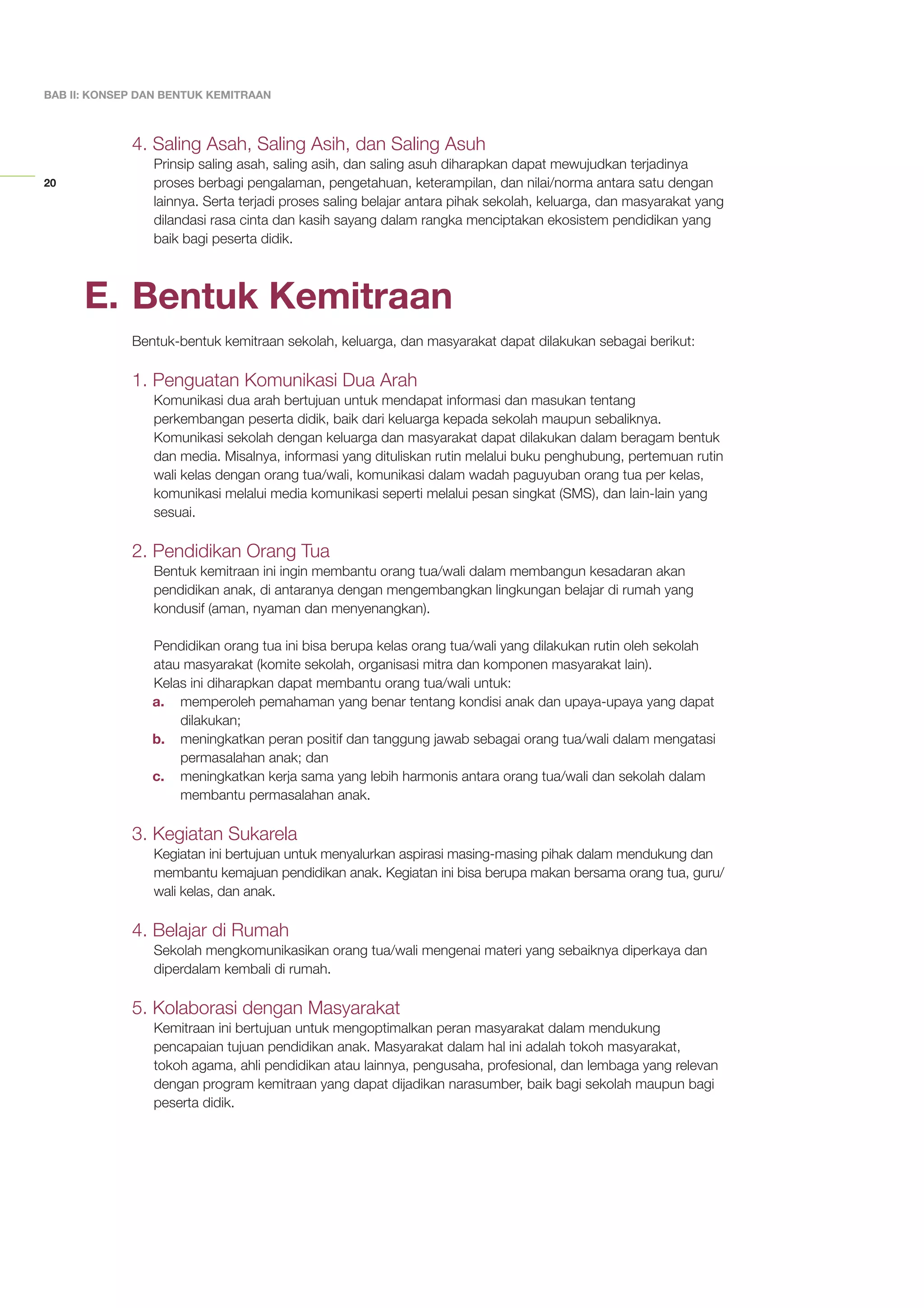 Kemitraan sekolah dengan keluarga dan masyarakat | PDF