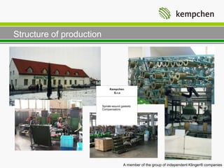 Structure of production




                               Kempchen
                                 S.r.o



                          Spirale-wound gaskets
                          Compensators




                                         A member of the group of independent Klinger® companies
 