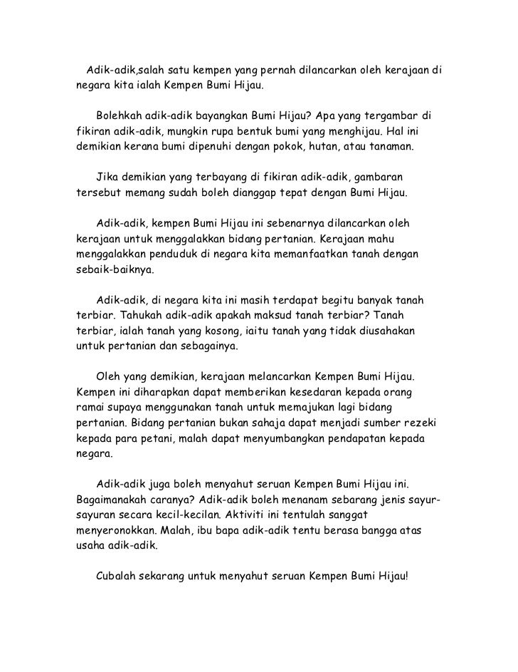 Adakah Wajar Kempen Tersebut - Karangan Alam Sekitar Dan Teknologi Hijau