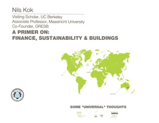 A Primer On: Finance, Sustainability, and Buildings