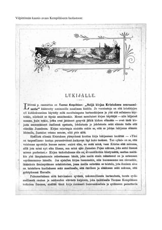 Vilpittömän kaunis avaus Kempiläiseen luolastoon: 
 