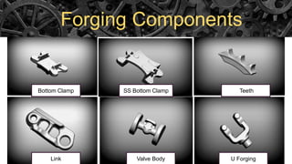 Forging Components
Bottom Clamp SS Bottom Clamp Teeth
Link Valve Body U Forging
 