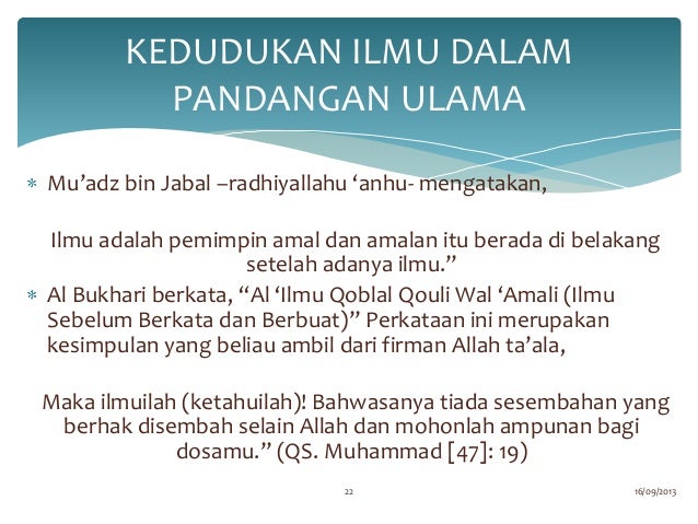 Kemuliaan Ilmu Dan Para Pencarinya