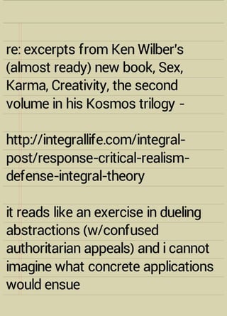 Ken wilber's epistemic envy