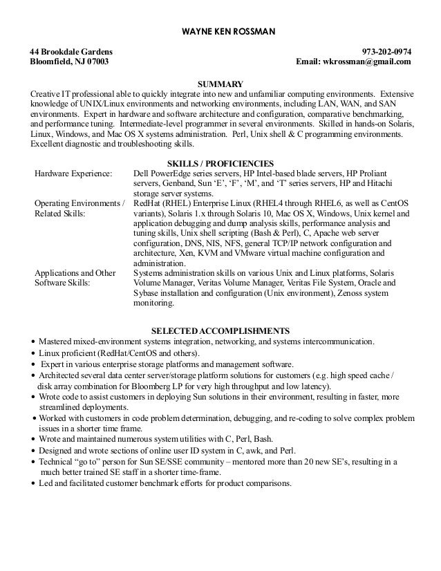 Resume Of Wayne Ken Rossman
