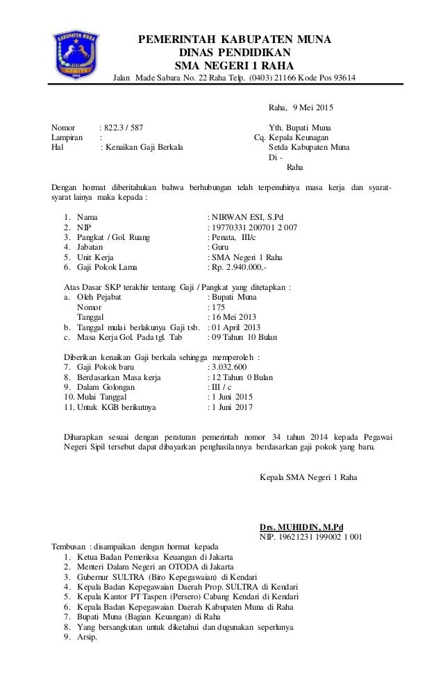 Kenaikan Gaji Berkala Sma Negeri 1 Raha Kenaikan Gaji Berkala Sma Negeri 1 Raha