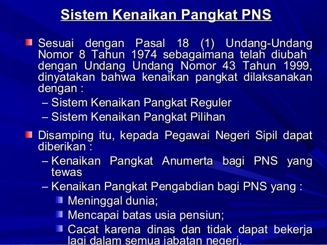 Kenaikan Pangkat Pns
