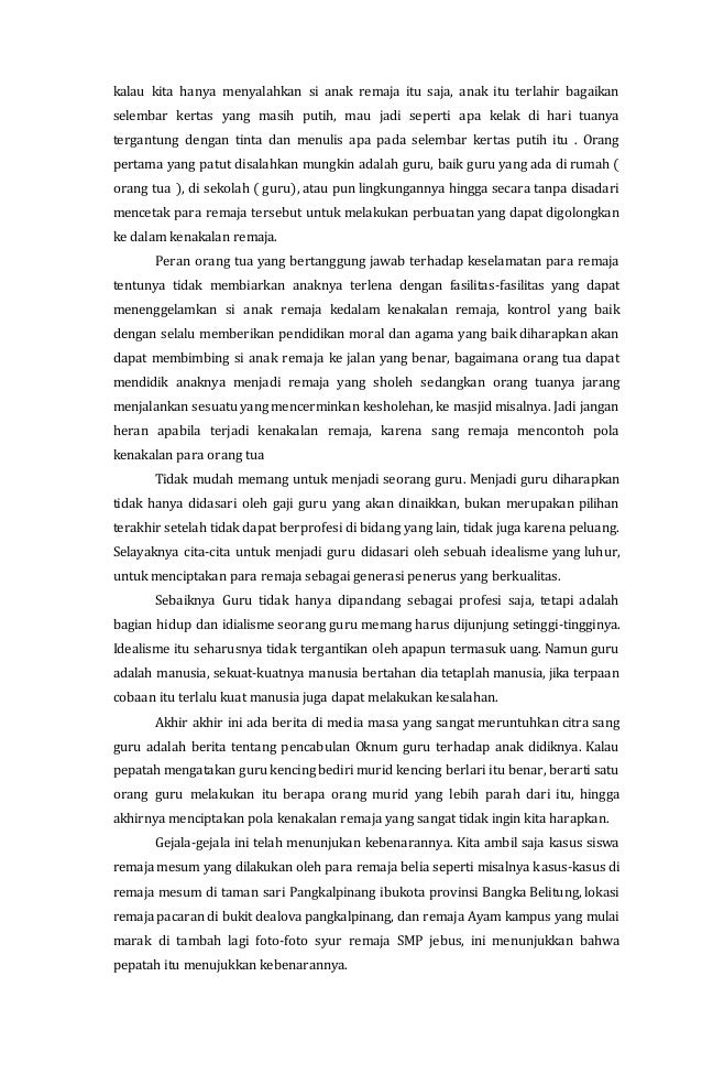 Makalah Kenakalan Remaja