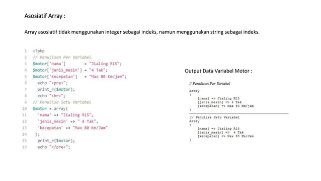 Kenali array dan jenis fungsi pada php | PPT