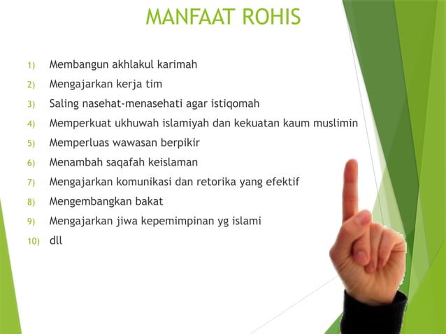 Rohis adalah salah satu organisasi islam intra sekolah | PPT