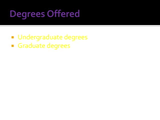 


Undergraduate degrees
Graduate degrees

 