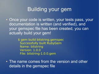 Writing a Ruby Gem for beginners | PPT