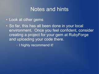 Writing a Ruby Gem for beginners | PPT