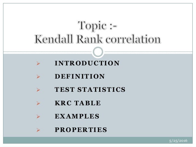 Kendall rank correlation