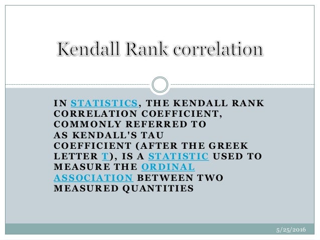 Kendall rank correlation