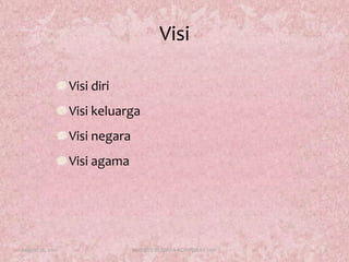 VisiVisidiriVisikeluargaVisinegaraVisi agamaAugust 17, 20116KURSUS BUDAYA KORPORAT 2011