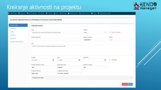 Kreiranje aktivnosti na projektu
 