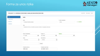 Forma za unos rizika
 