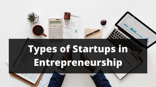 Types of Startups in
Entrepreneurship
 