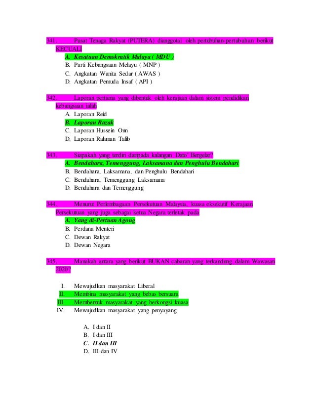 Contoh Soalan Esei Kenegaraan Malaysia - Omong q