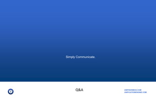 UNIFIEDINBOX.COM
UNIFICATIONENGINE.COM
Simply Communicate.
Q&A
 
