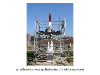 A red base coat was applied on top of a white undercoat