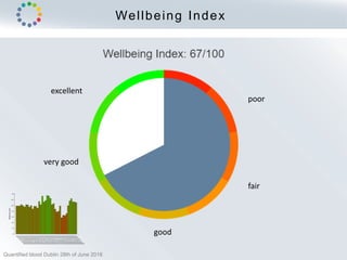 Wellbeing Index
excellent
very good
good
fair
poor
Quantified blood Dublin 28th of June 2018
 