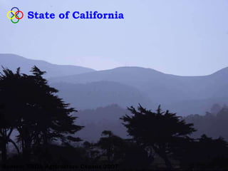 State of California




Source: USDA Agriculture Census 2007
 