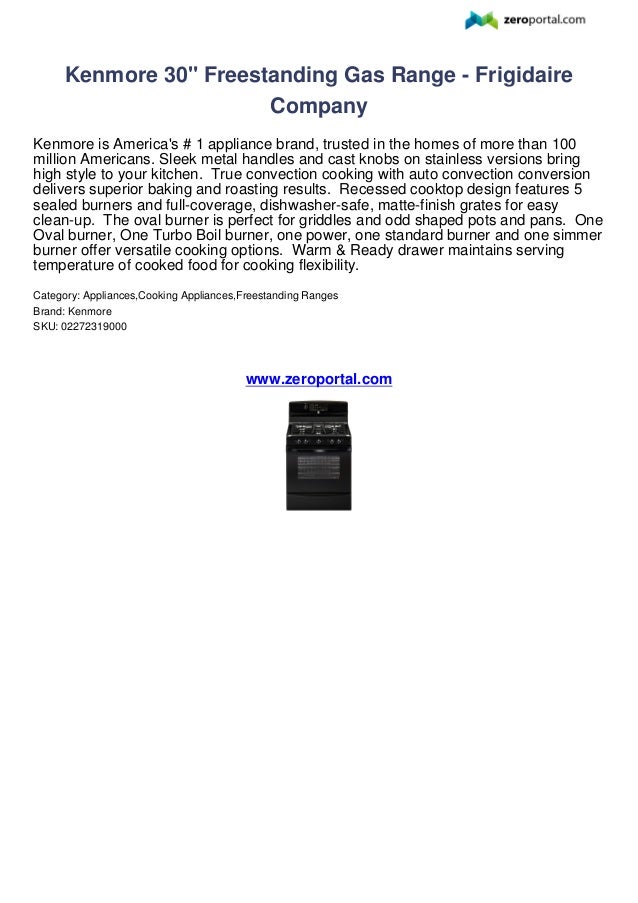 Kenmore 30 freestanding gas range frigidaire company 206604
