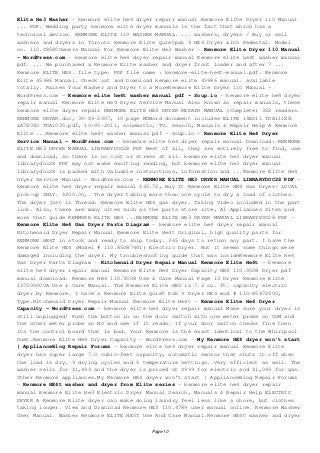 DOWNLOAD kenmore elite he4 dryer repair manual