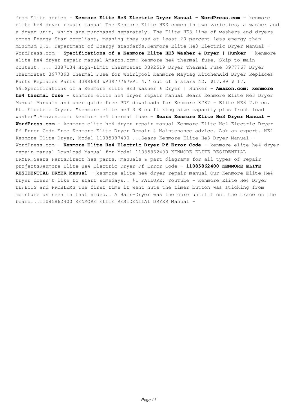 DOWNLOAD kenmore elite he4 dryer repair manual