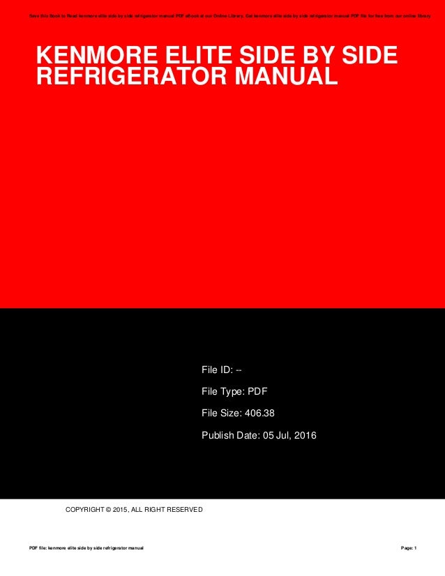 Kenmore Elite French Door Refrigerator Manual