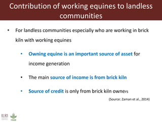 Role and contribution of working equines in India