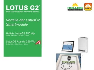 Vorteile der LotusG2 Photovoltaic Smartmodule